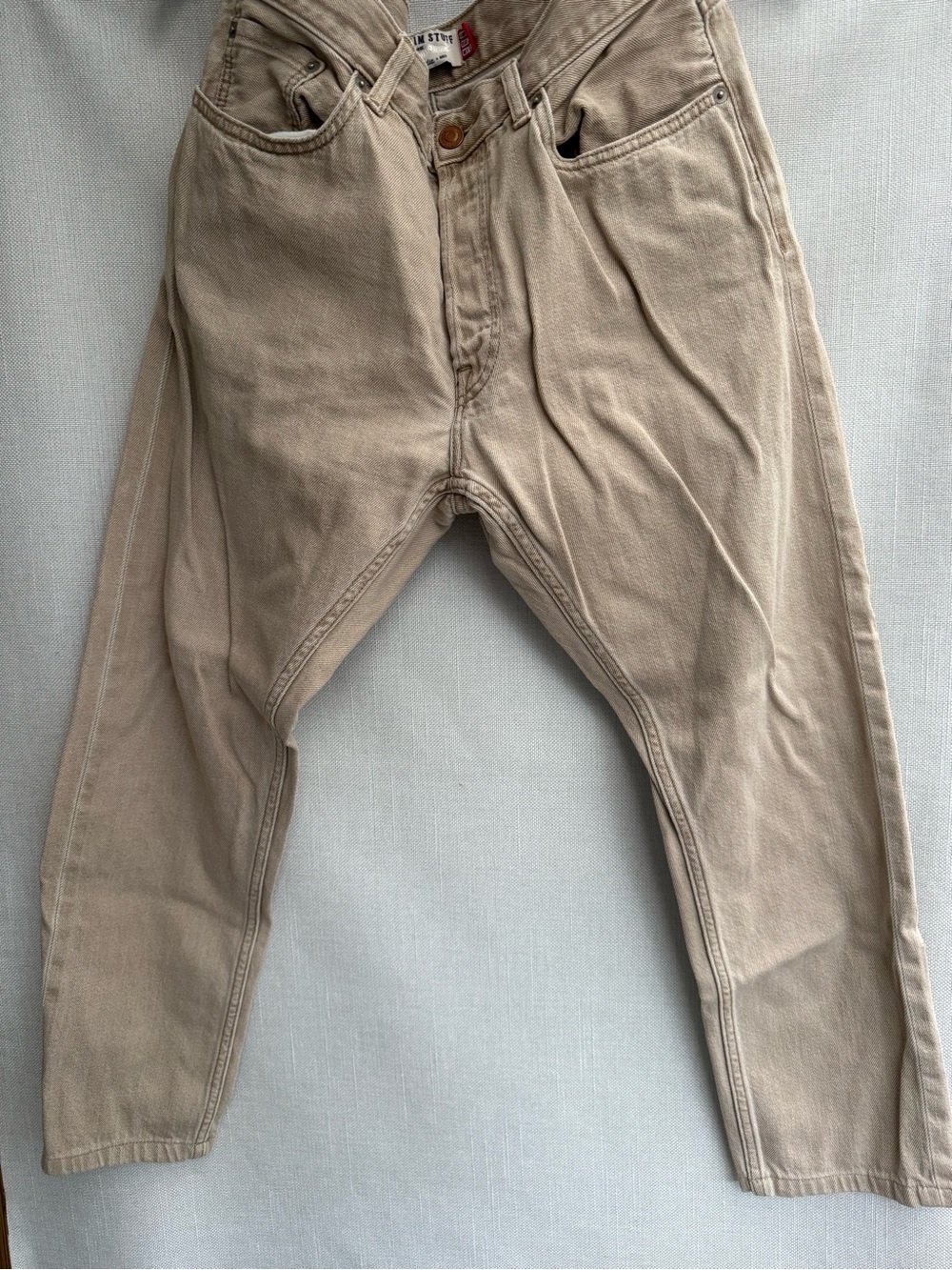 ZARA MAM ARA Denim Stuff Light Beige Jeans - Classic Button Fly